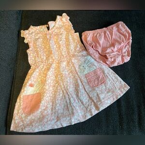 Carter's Pink and White Bunny Dress Set